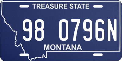 MT license plate 980796N