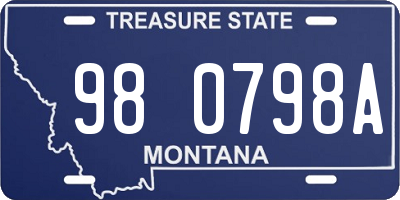 MT license plate 980798A
