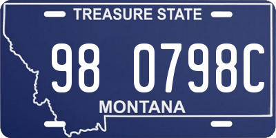 MT license plate 980798C