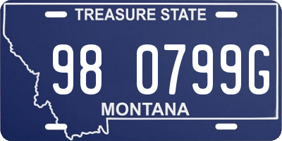 MT license plate 980799G