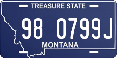 MT license plate 980799J