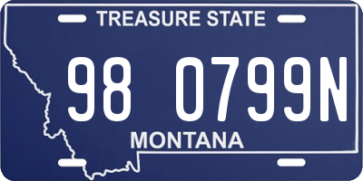 MT license plate 980799N