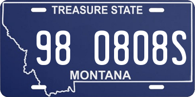 MT license plate 980808S