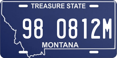MT license plate 980812M