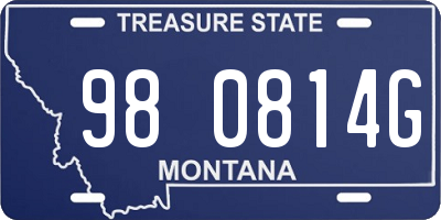 MT license plate 980814G