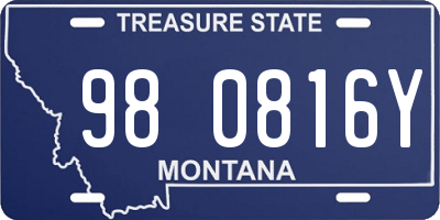 MT license plate 980816Y
