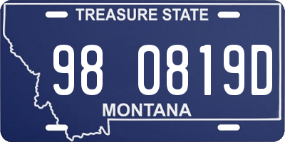 MT license plate 980819D