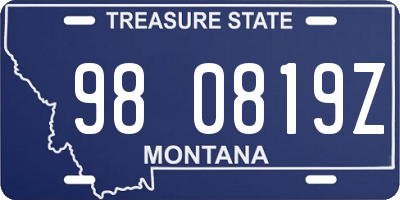 MT license plate 980819Z