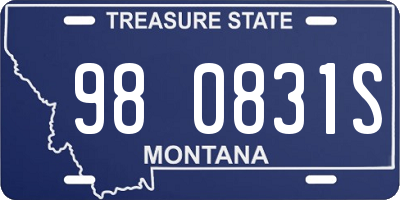MT license plate 980831S