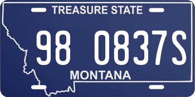 MT license plate 980837S