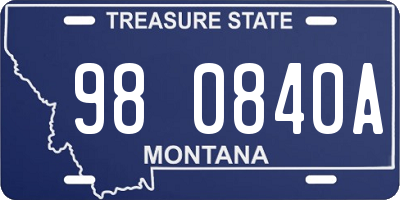 MT license plate 980840A
