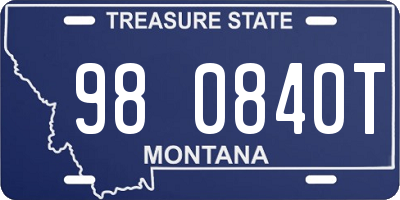 MT license plate 980840T