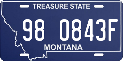 MT license plate 980843F
