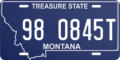 MT license plate 980845T