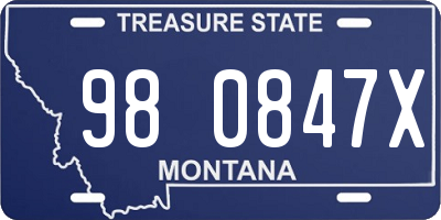 MT license plate 980847X