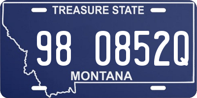 MT license plate 980852Q