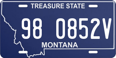 MT license plate 980852V
