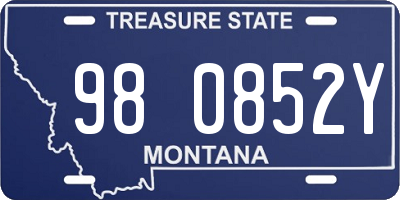 MT license plate 980852Y