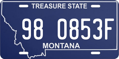 MT license plate 980853F
