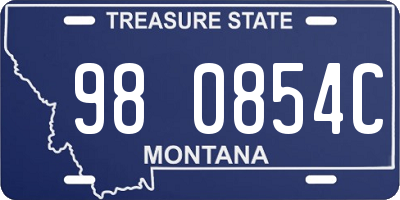 MT license plate 980854C