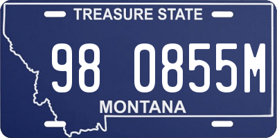 MT license plate 980855M