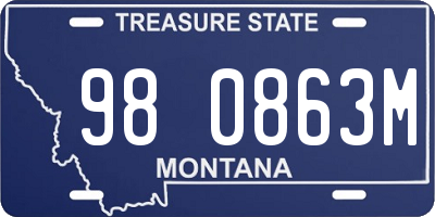 MT license plate 980863M