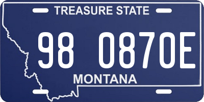 MT license plate 980870E