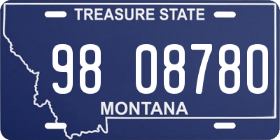 MT license plate 980878O
