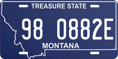 MT license plate 980882E