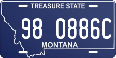 MT license plate 980886C