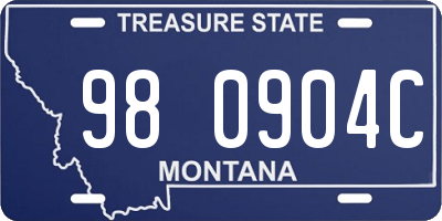 MT license plate 980904C