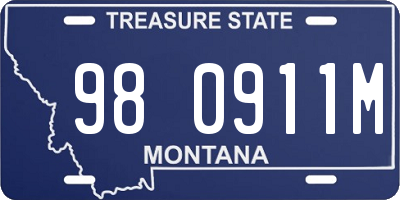 MT license plate 980911M