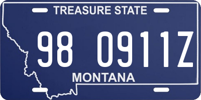 MT license plate 980911Z
