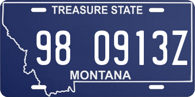MT license plate 980913Z