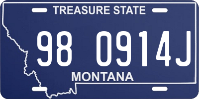 MT license plate 980914J