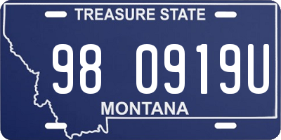 MT license plate 980919U