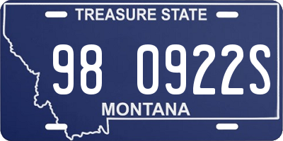 MT license plate 980922S