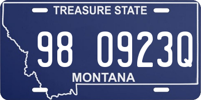 MT license plate 980923Q