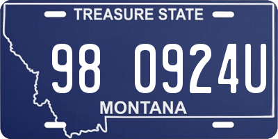 MT license plate 980924U