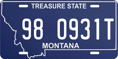MT license plate 980931T