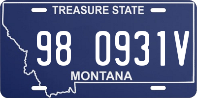 MT license plate 980931V