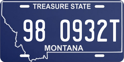 MT license plate 980932T