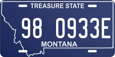 MT license plate 980933E