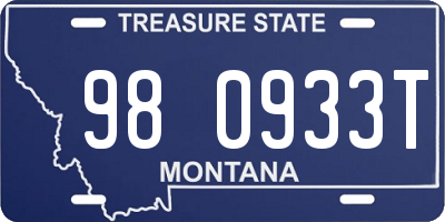 MT license plate 980933T