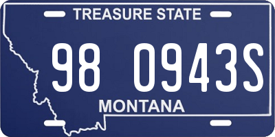 MT license plate 980943S