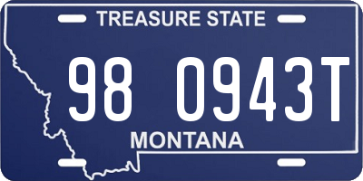 MT license plate 980943T