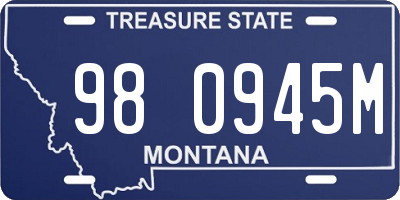 MT license plate 980945M