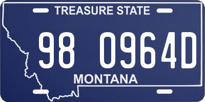 MT license plate 980964D