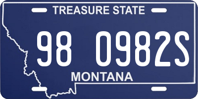 MT license plate 980982S