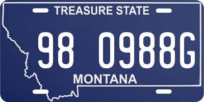 MT license plate 980988G